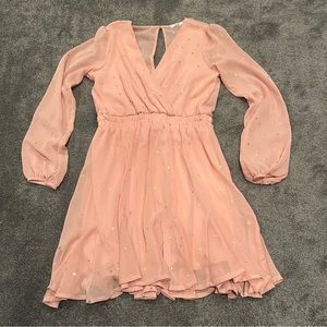 Sheer star long sleeve dress